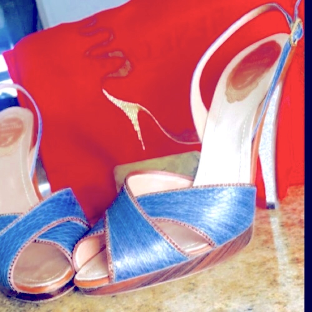 Rene Caovilla Slingback Sandal - Sparkle Bottom